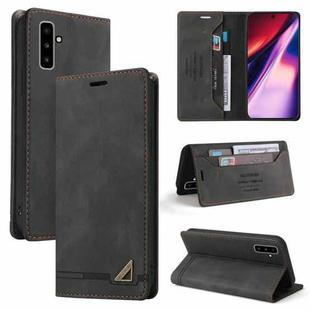 For Samsung Galaxy Note10 Skin Feel Anti-theft Brush Horizontal Flip Leather Case with Holder & Card Slots & Wallet(Black)