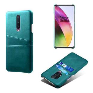 For OnePlus 8 Calf Texture PC + PU Leather Back Cover Shockproof Case with Dual Card Slots(Green)