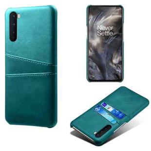 For OnePlus Nord Calf Texture PC + PU Leather Back Cover Shockproof Case with Dual Card Slots(Green)