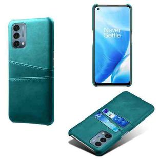 For OnePlus Nord N200 5G Calf Texture PC + PU Leather Back Cover Shockproof Case with Dual Card Slots(Green)