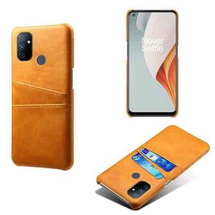 For OnePlus Nord N100 Calf Texture PC + PU Leather Back Cover Shockproof Case with Dual Card Slots(Orange)