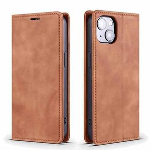 For iPhone 13 Skin Feel Dream Series Horizontal Flip Leather Case with Holder & Card Slots & Wallet(Coffee)