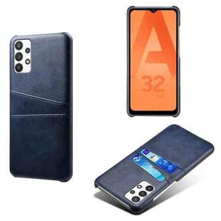 For Samsung Galaxy A32 5G Calf Texture PC + PU Leather Back Cover Shockproof Case with Dual Card Slots(Blue)