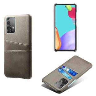 For Samsung Galaxy A52 5G Calf Texture PC + PU Leather Back Cover Shockproof Case with Dual Card Slots(Black)