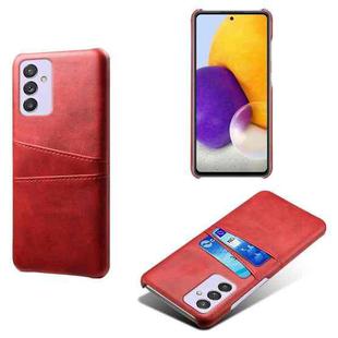 For Samsung Galaxy A82 5G Calf Texture PC + PU Leather Back Cover Shockproof Case with Dual Card Slots(Red)
