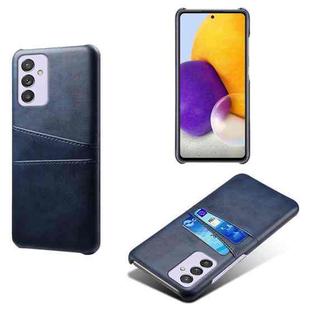 For Samsung Galaxy A82 5G Calf Texture PC + PU Leather Back Cover Shockproof Case with Dual Card Slots(Blue)