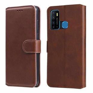 For Infinix Hot 9 Classic Calf Texture PU + TPU Horizontal Flip Leather Case with Holder & Card Slots & Wallet(Brown)