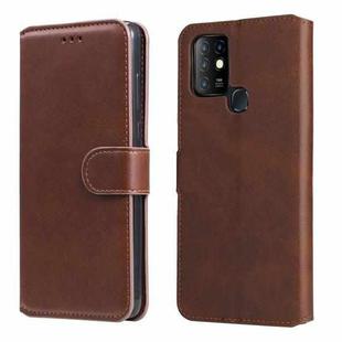 For Infinix Hot 10 Classic Calf Texture PU + TPU Horizontal Flip Leather Case with Holder & Card Slots & Wallet(Brown)