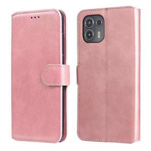 For Motorola Moto Edge 20 Lite Classic Calf Texture PU + TPU Horizontal Flip Leather Case with Holder & Card Slots & Wallet(Rose Gold)