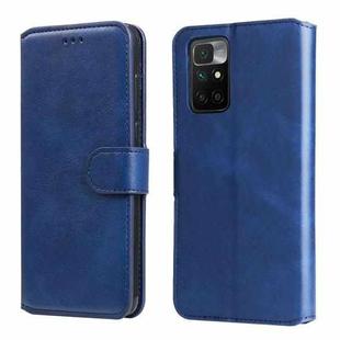 For Xiaomi Redmi 10 Classic Calf Texture PU + TPU Horizontal Flip Leather Case with Holder & Card Slots & Wallet(Blue)