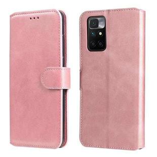 For Xiaomi Redmi 10 Classic Calf Texture PU + TPU Horizontal Flip Leather Case with Holder & Card Slots & Wallet(Rose Gold)