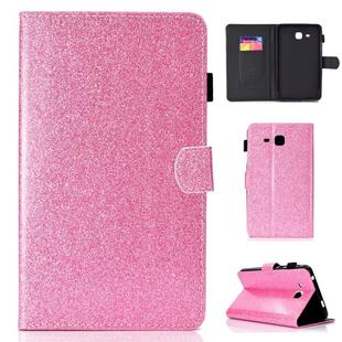 For Galaxy Tab A 7.0 (2016) T280 Varnish Glitter Powder Horizontal Flip Leather Case with Holder & Card Slot(Pink)