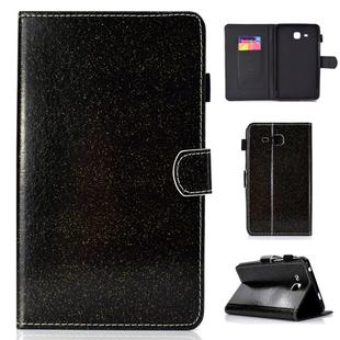 For Galaxy Tab A 7.0 (2016) T280 Varnish Glitter Powder Horizontal Flip Leather Case with Holder & Card Slot(Black)