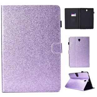 For Galaxy Tab S4 10.5 T830 Varnish Glitter Powder Horizontal Flip Leather Case with Holder & Card Slot(Purple)