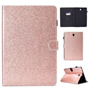 For Galaxy Tab S4 10.5 T830 Varnish Glitter Powder Horizontal Flip Leather Case with Holder & Card Slot(Rose Gold)