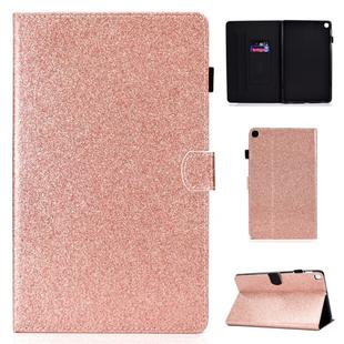 For Galaxy Tab S5e T720 Varnish Glitter Powder Horizontal Flip Leather Case with Holder & Card Slot(Rose Gold)