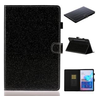 For Galaxy Tab S6 T860 Varnish Glitter Powder Horizontal Flip Leather Case with Holder & Card Slot(Black)