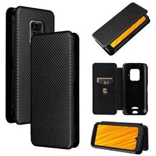 For Doogee S59 / S59 Pro Carbon Fiber Texture Horizontal Flip TPU + PC + PU Leather Case with Card Slot(Black)