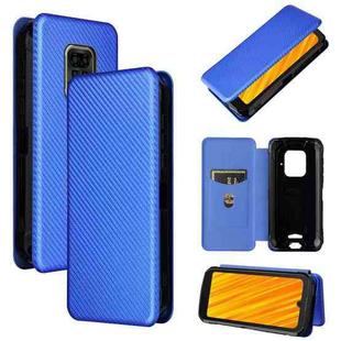 For Doogee S59 / S59 Pro Carbon Fiber Texture Horizontal Flip TPU + PC + PU Leather Case with Card Slot(Blue)