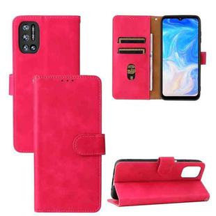 For Doogee N40 Pro Solid Color Skin Feel Magnetic Buckle Horizontal Flip PU Leather Case with Holder & Card Slots & Wallet(Rose Gold)