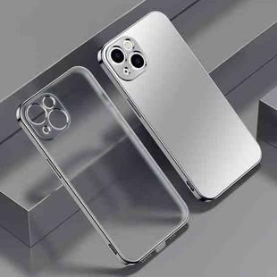 For iPhone 13 Electroplated Edge Frosted TPU Shockproof Case(Silver)