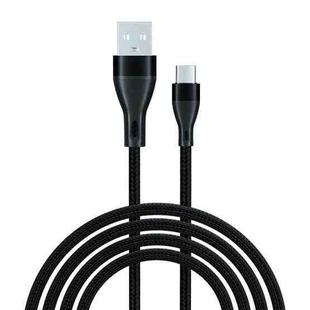 ADC-001 3A USB to USB-C / Type-C Weave Fast Charging Data Cable, Length:1m(Black)