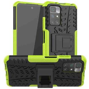 For Xiaomi Redmi 10 Tire Texture Shockproof TPU+PC Protective Case with Holder(Green)