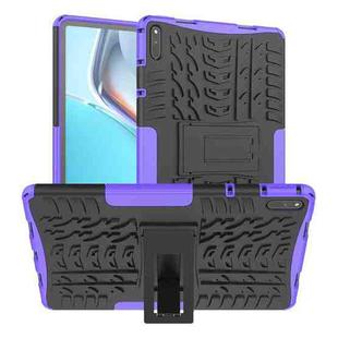 For Huawei MatePad 11 Tire Texture Shockproof TPU+PC Protective Case with Holder(Purple)