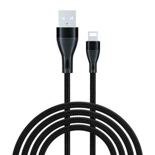 ADC-001 3A USB to 8 Pin Weave Fast Charging Data Cable for iPhone, iPad, Length:2m(Black)