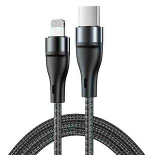 ADC-003 USB-C / Type-C to 8 Pin PD Fast Charging Weave Data Cable for iPhone, iPad, Length:1m(Black)