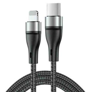 ADC-003 USB-C / Type-C to 8 Pin PD Fast Charging Weave Data Cable for iPhone, iPad, Length:1m(Grey)