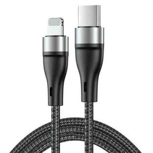 ADC-003 USB-C / Type-C to 8 Pin PD Fast Charging Weave Data Cable for iPhone, iPad, Length:2m(Grey)