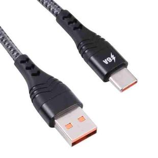 ADC-005 6A USB to USB-C / Type-C Weave Fast Charging Data Cable, Length:1m(Black)