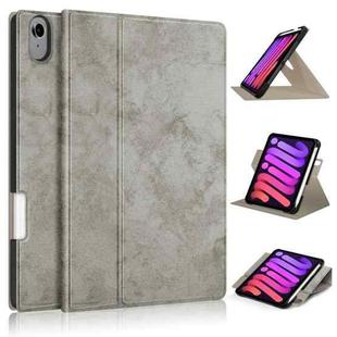 For iPad mini 6 Solid Color Voltage Horizontal Flip PU Leather Tablet Case with Rotating Holder & Pen Slot & Sleep / Wake-up Function(Grey)