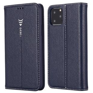 For iPhone 11 Pro GEBEI PU+TPU Horizontal Flip Protective Case with Holder & Card Slots(Blue)