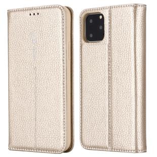 For iPhone 11 Pro Max GEBEI PU+TPU Horizontal Flip Protective Case with Holder & Card Slots(Gold)