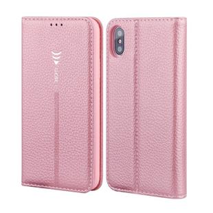 For iPhone XS Max GEBEI PU+TPU Horizontal Flip Protective Case with Holder & Card Slots(Rose Gold)