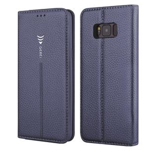 For Galaxy S8 GEBEI PU+TPU Horizontal Flip Protective Case with Holder & Card Slots(Blue)