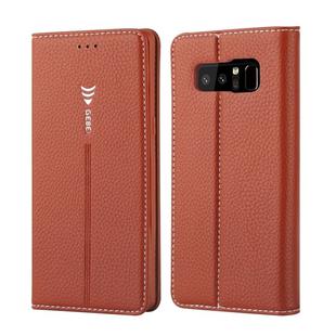 For Galaxy Note 8 GEBEI PU+TPU Horizontal Flip Protective Case with Holder & Card Slots(Brown)