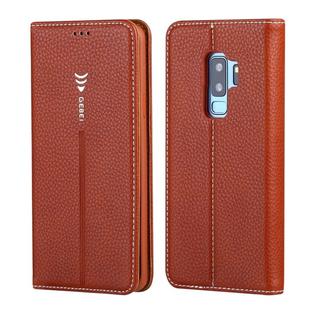 For Galaxy S9 GEBEI PU+TPU Horizontal Flip Protective Case with Holder & Card Slots(Brown)