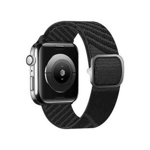 Two-color Nylon Braid Watch Band For Apple Watch Series 8&7 41mm / SE 2&6&SE&5&4 40mm / 3&2&1 38mm(Black Grey)