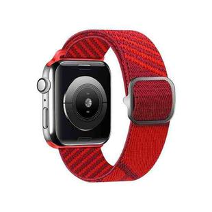Two-color Nylon Braid Watch Band For Apple Watch Series 8&7 41mm / SE 2&6&SE&5&4 40mm / 3&2&1 38mm(Heart Red Red)
