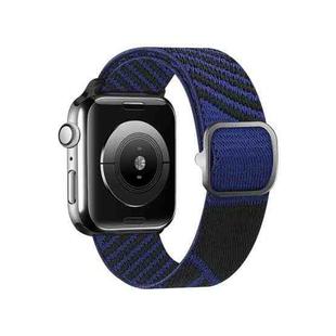 Two-color Nylon Braid Watch Band For Apple Watch Ultra 49mm / Series 8&7 45mm / SE 2&6&SE&5&4 44mm / 3&2&1 42mm(Black Sapphire Blue)
