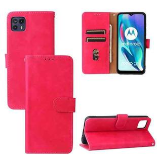 For Motorola Moto G50 5G Solid Color Skin Feel Magnetic Buckle Horizontal Flip Calf Texture PU Leather Case with Holder & Card Slots & Wallet(Rose Red)