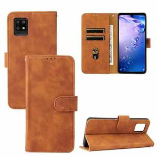 For Sharp Air Zero6 Solid Color Skin Feel Magnetic Buckle Horizontal Flip Calf Texture PU Leather Case with Holder & Card Slots & Wallet(Brown)