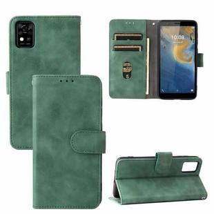 For ZTE Blade A31 Solid Color Skin Feel Magnetic Buckle Horizontal Flip Calf Texture PU Leather Case with Holder & Card Slots & Wallet(Green)