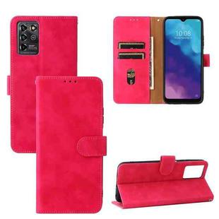 For ZTE Blade V30 Vita Solid Color Skin Feel Magnetic Buckle Horizontal Flip Calf Texture PU Leather Case with Holder & Card Slots & Wallet(Rose Red)