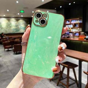 Marble Texture Electroplating Shockproof Protective Case For iPhone 13(Green)