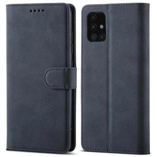 For Samsung Galaxy A12 Frosted Anti-theft Brush Horizontal Flip Leather Case with Holder & Card Slots & Wallet(Dark Blue)