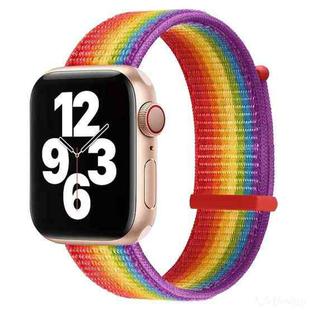 Hook and Loop Fastener Dual Section Watch Band For Apple Watch Series 8&7 41mm / SE 2&6&SE&5&4 40mm / 3&2&1 38mm(Rainbow Colors)